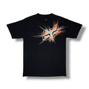 Fox Racing Orange Graphic Logo Y2K Motocross 2000's Black T-Shirt Men's M